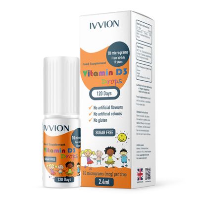 IVVION 10 UG 120 Drops- Daily Vitamin D3 Supplement for Infant and Young Children