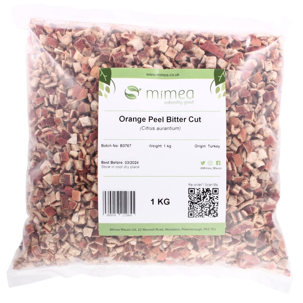 Orange Peel Bitter Cut from Mimea - Ideal for Distilling and Brewing 1kg