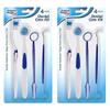 2 x Toothbrush Tongue Brush Oral Mirror Dental Pick 4 Piece Care Teeth Gap Cleaner Tools view 1