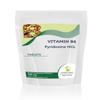 Vitamin B6 Pyridoxine HCL 100mg Food Supplement 60 Tablets Relief from PMS Symptoms Healthy Immune System Nerve and Cardiovascular Health HEALTHY MOOD UK Quality Nutrients
