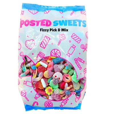 Posted Sweets 700g BAG OF FIZZY PICK & MIX SWEETS - Large Classic Retro Candy Selection Pick n Mix - Gift Bag - Perfect Movie Night Hamper, Treats for Kids, Adults, Birthday Gifts