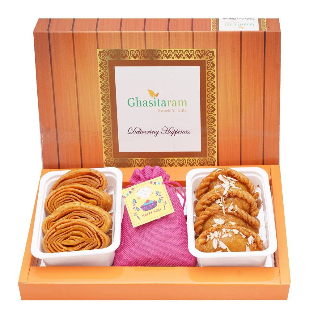 Assorted Box of Khaja, Gujiyas and Thandai