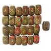 Lovionus89 Natural Rune Stones Set, Polished Engraved Elder Futhark Alphabet Magic Lettering Crystal for Meditation Divination Healing Chakra,Unakite view 1