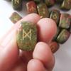 Lovionus89 Natural Rune Stones Set, Polished Engraved Elder Futhark Alphabet Magic Lettering Crystal for Meditation Divination Healing Chakra,Unakite view 3