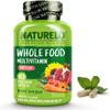 NATURELO Whole Food Multivitamin for Teens - Natural Vitamin, Mineral & Plant Extracts for Teenage Boys & Girls - Daily Nutrients for Active Children - 180 Vegan Capsules | 3 Month Supply view 1