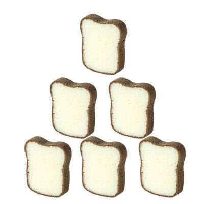 TOPBATHY 6pcs Toast Design Dishwashing Sponges Lightweight Kitchen Scrubbers for Effective Cleaning and Pan Washing with Sturdy Sponge Material