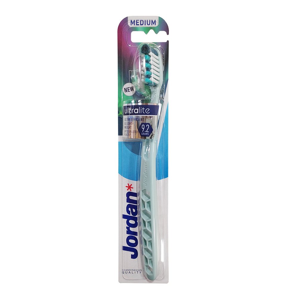 Jordan Ultralite Medium & Manual Toothbrush, Colourful, 1 Count