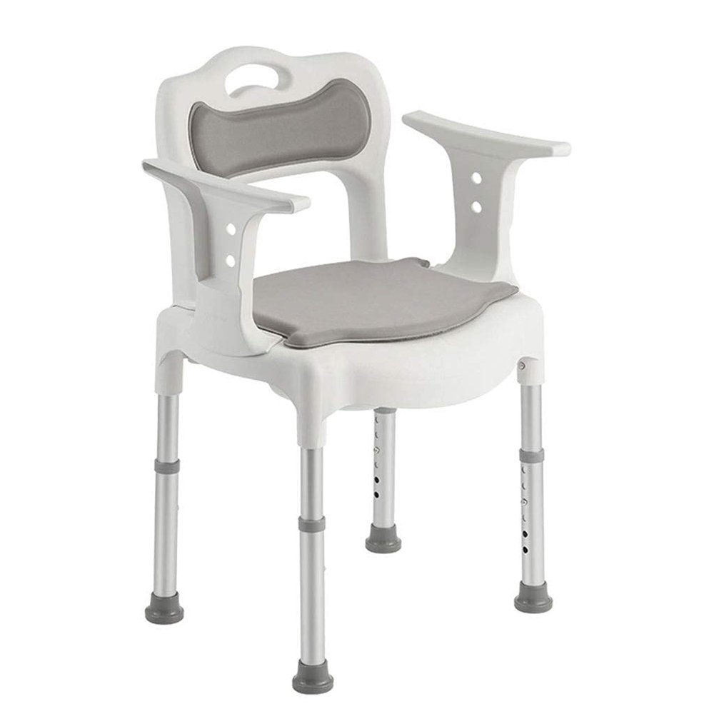 NMDCDH Shower Stool,Luxury Shower Seat With Back And Arms,Fully Removable Toilet Seat With 3500ML Urine Storage Bucket,Non-slip Bath Stool Bathroom Chair Bath Potty Chair for Elderly,Preg