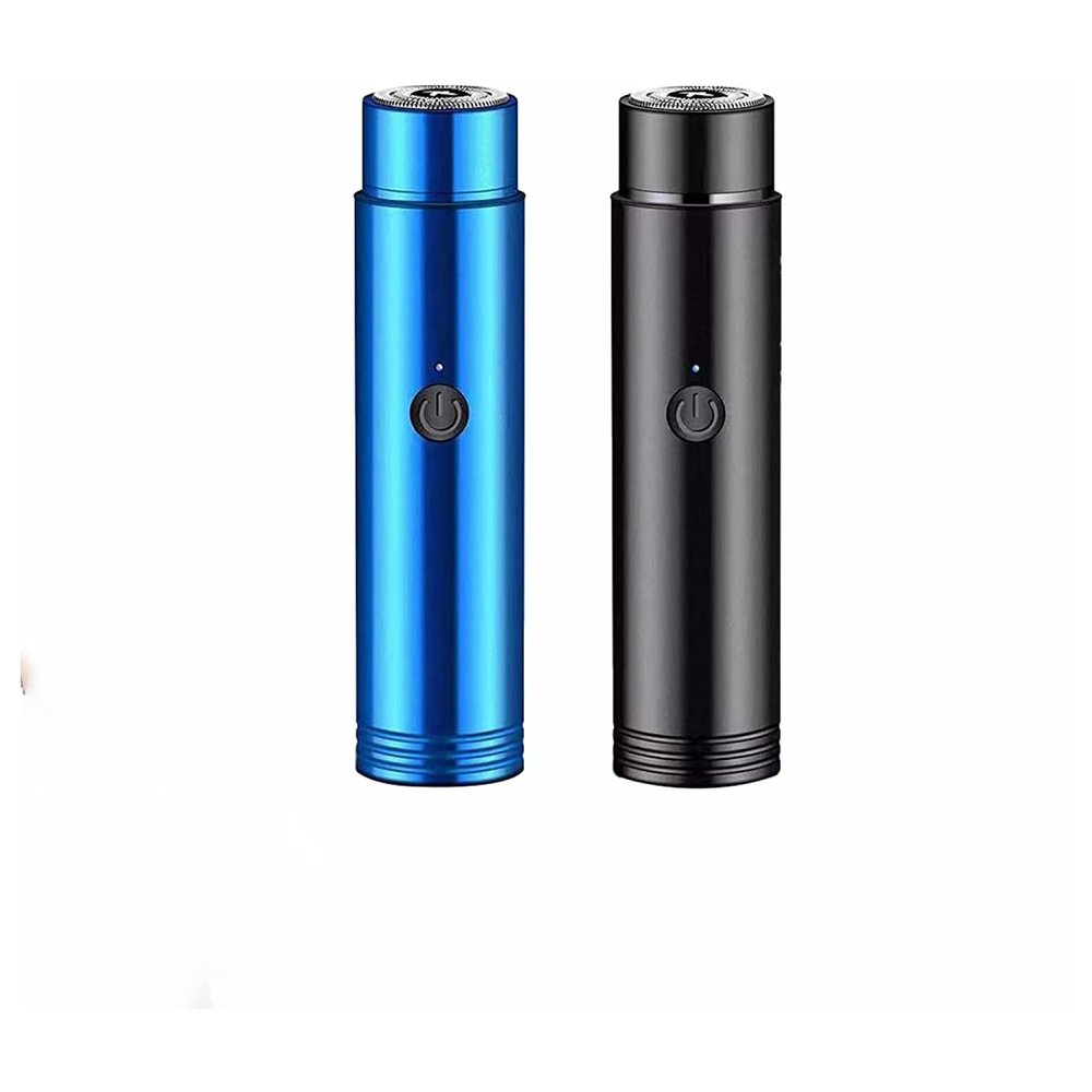 2022 Mini Portable Electric Shaver, Small Electric Razor for Men, Travel Mens Shaver, IPX7 Waterproof Cordless, USB Rechargeable, Wet and Dry Use (Blue+Black)