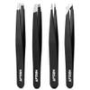 AFTREN Eyebrow Hair Tweezers Set Stainless Steel Best Precision Tweezer for Eyebrows Plucking, Facial Hair and Blackhead Ingrown Hair Remover, Daily Beauty Tool for Women 4p Set (Black) view 1