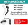 10 Pairs Non-Slip Glasses Temples, Soft Glasses Ear Hooks Frame Holder Ear Grip Hook Silicone Frame Holder for Glasses, black/white view 2