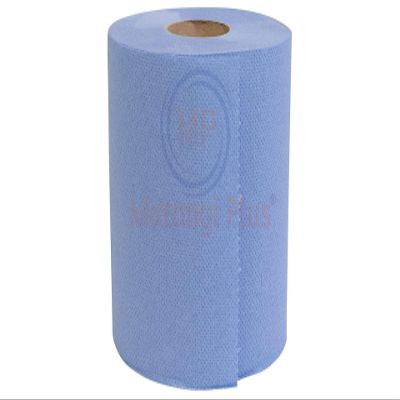 [  ] 2 Ply Embossed Blue Tissue Paper Roll | Kitchen Hand Towels Rolls, Tissue Wipe Away Commercial & Kitchen Use Recycled Paper