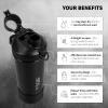 720DGREE Fitness Shaker uberShaker - 550ml - Premium Protein Shaker with Powder Compartment - Leak Proof, BPA Free - Shaker Cup, Mixing Cup for Creamy Protein Shakes, Gym, Workout, Nutrition view 2