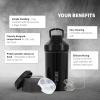 720DGREE Fitness Shaker uberShaker - 550ml - Premium Protein Shaker with Powder Compartment - Leak Proof, BPA Free - Shaker Cup, Mixing Cup for Creamy Protein Shakes, Gym, Workout, Nutrition view 3