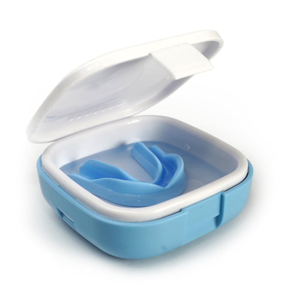 encase Dental Retainer Case with Dental Bath  Dual Purpose Hygienic Denture Case for Storage and Immersion of Mouthguards, Ortho Retainers + Dental Appliances (Cool Blue)