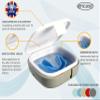 encase Dental Retainer Case with Dental Bath  Dual Purpose Hygienic Denture Case for Storage and Immersion of Mouthguards, Ortho Retainers + Dental Appliances (Cool Blue) view 3