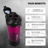 720DGREE Fitness Shaker uberShaker - 550ml - Premium Protein Shaker with Powder Compartment - Leak Proof, BPA Free - Shaker Cup, Mixing Cup for Creamy Protein Shakes, Gym, Workout, Nutrition view 2