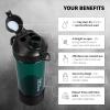 720DGREE Fitness Shaker uberShaker - 550ml - Premium Protein Shaker with Powder Compartment - Leak Proof, BPA Free - Shaker Cup, Mixing Cup for Creamy Protein Shakes, Gym, Workout, Nutrition view 2