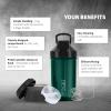 720DGREE Fitness Shaker uberShaker - 550ml - Premium Protein Shaker with Powder Compartment - Leak Proof, BPA Free - Shaker Cup, Mixing Cup for Creamy Protein Shakes, Gym, Workout, Nutrition view 3