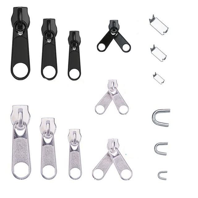 169 Pcs Zipper Repair Kit Zipper Replacement Pull with Zipper Install Pliers Tool & Extension Pulls for Clothing Jackets-84 pcs,Set