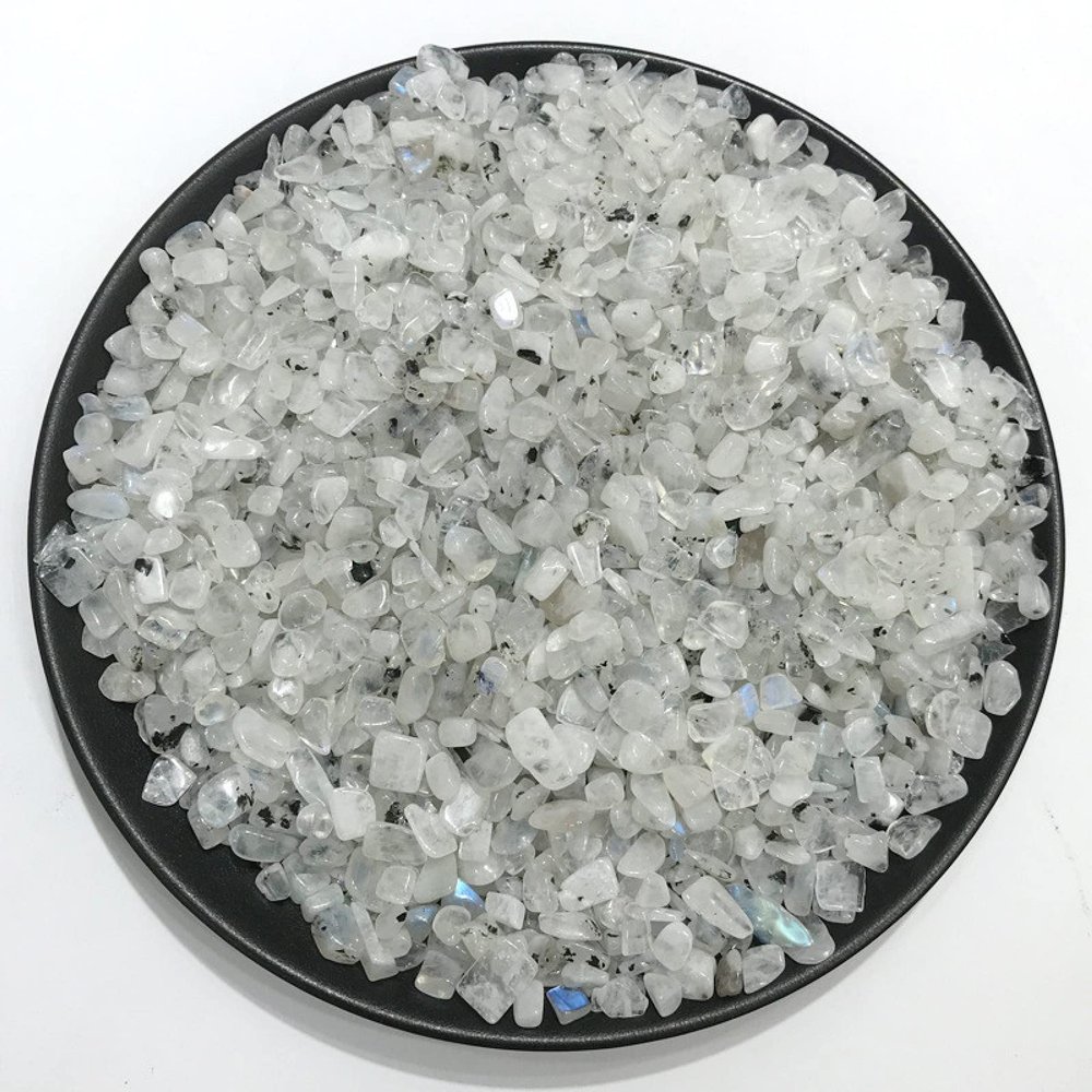 100g Natural White Moonstone Crystal Gravel Rock Quartz Labradorite Crystal Decor Natural Stones and Crystals,100g 8-12mm,