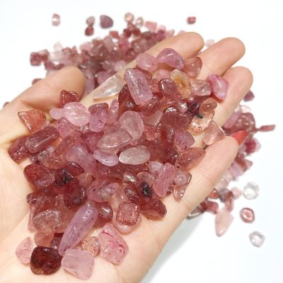 100g Natural Polished Strawberry Quartz Tumbled Gemstones Crystal Gravel Stone for Home Decor,100g 5-7mm,