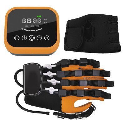 Yadlan Rehabilitation Robot Gloves, Stroke Hemiplegia Rehabilitation Training Equipment, Finger Straightening Brace Guard for Exercises for Patients with Hand Dysfunction(Size:Left-M)