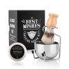 Aethland Shaving Brush Set for Men, 4 in 1 Include 100g Shaving soap, Badger Shaving Brush and Stainless Steel Shaving Stand & Shaving Bowl for Husband Father Birthday Boyfriend GiftsUpgrade W) view 1