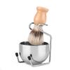 Aethland Shaving Brush Set for Men, 4 in 1 Include 100g Shaving soap, Badger Shaving Brush and Stainless Steel Shaving Stand & Shaving Bowl for Husband Father Birthday Boyfriend GiftsUpgrade W) view 2