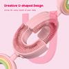 Funthy U-Shaped Kids Toothbrush, Manual Training Toothbrush with Food Grade Soft Silicone Toothbrush, 360 Oral Teeth Cleaning Design for Children Infant and Toddler -Pink||7-14 years view 3