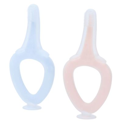 CHICIRIS Baby Toothbrush, Silicone Rings Lightweight Portable Baby Training Toothbrush Silicone Bristles Comfortable Handle for Child for Bathroom for Baby