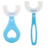 ZALUJMUS Set of 2 Kids U-Shaped Whole Mouth Teeth Brush, Silicone Bristles Massage Gums, All-Round Cleaning, Manual (2-12Y, Blue+Blue) view 1