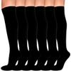 Evolyline 6 Pairs Compression Socks for Women & Men, Medical Compression Stockings Knee High for Nurses Running Flying Pregnancy Flight Travel Sports, Fit for Varicose Veins Swollen Ankles 15-20mmHg view 1