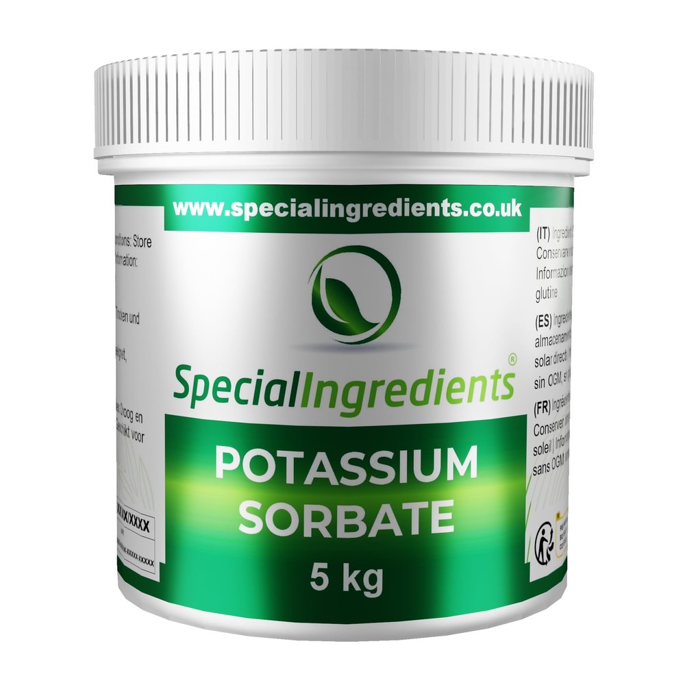 Special Ingredients Potassium Sorbate (Mould Inhibitor) 5kg Premium Quality, Non-GMO, Gluten Free  Recyclable Container