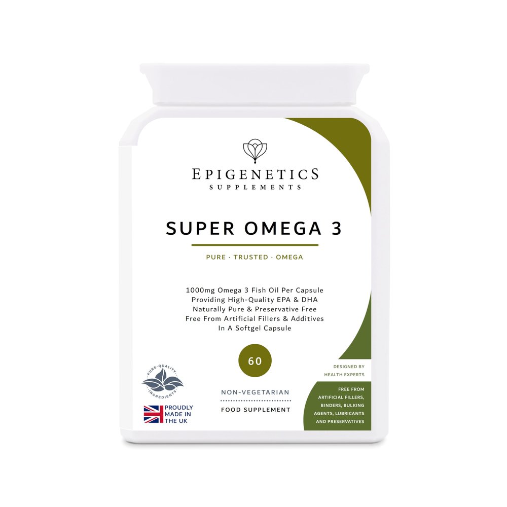Super Omega 3 1000mg | High Strength 270mg EPA + 180mg DHA Fish Oil | 60 Softgel Capsules UK Made | 1 Capsule Daily (2 Month Supply)