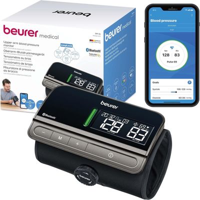 Beurer BM 81 easyLock Upper Arm BP Monitor, simple cable-free use, clinically validated, cuff with twist lock, gentle & quick measurement, app & Apple Health data transfer