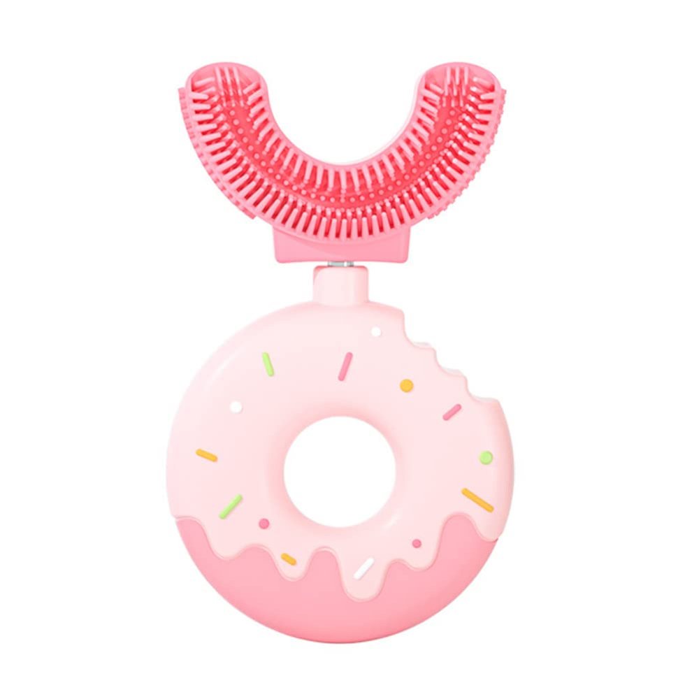U-Shaped Toothbrush for Children, Silicone Kids Toothbrush, Soft 360 Cleaning Toothbrush, Donut Handle, Manual Toothbrushes for Newborn 2-12 Years