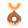 JAWSEU Kids U-Shaped Toothbrush, Doughnut Manual Toothbrush, 360 Silicone, Yellow, Ages 2-6 view 1