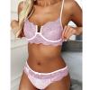 Chemises & Negligees Transparent Lace Plus Size Jacquard Process Women's Clothing Pink view 2