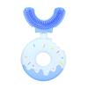 JAWSEU Kids U-Shaped Toothbrush, Doughnut Manual Toothbrush, 360 Silicone, Blue, Ages 2-6 view 1