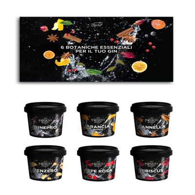 Botanical for Gin Tonic - 6 basic botanicals for your Gin Tonic - Suitable for professionals and hobbyists - Elegant gift idea for all occasions - Made in Italy