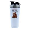 Getagift 500ml Aluminium Shaker Bottle for Supplement Shakes - Easy Clean, Durable Cup Fathers Day My Fingers May Be Small But I Can Still Wrap Daddy Birthday, Father, Dad. (White) view 1