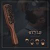 lampox Men's Beard Brush with Boar Bristles with Beech Wood Handle, Dark Brown view 2