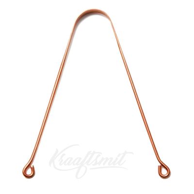 Kraaftsmit Copper Tongue Cleaner, for kids & adults | ayurvedic tongue scraper for bad breath (round) (PACK OF 2 COPPER)
