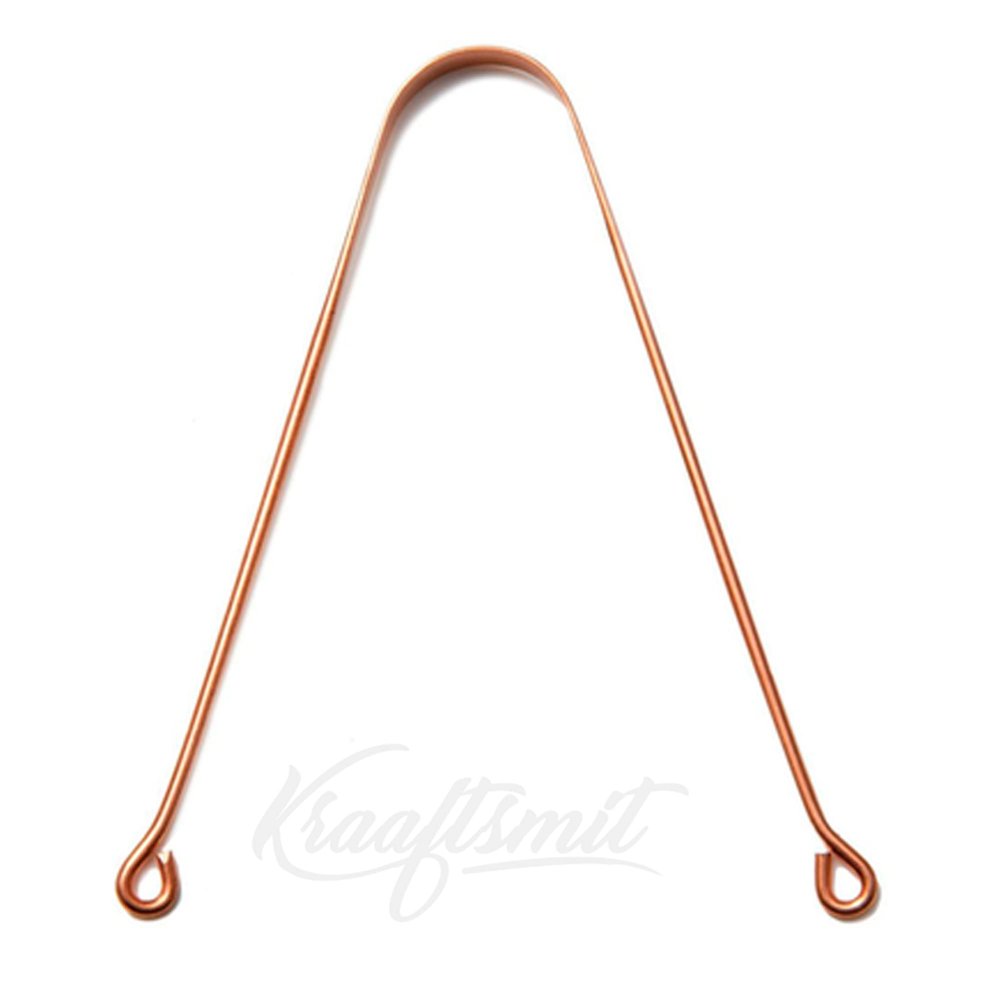 Kraaftsmit Copper Tongue Cleaner, for kids & adults | ayurvedic tongue scraper for bad breath (round) (PACK OF 2 COPPER)