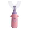 ISAKEN U-Shaped Toothbrush, Whole Mouth Teeth Brush Soft Silicone Toothbrush, Manual Toothbrushes All-Round Cleaning Oral Teeth Care for Kids Toddlers 1-8 Years (Pink) view 1