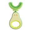 ISAKEN Baby U-Shaped Toothbrush, Whole Mouth Teeth Brush Soft Silicone Toothbrush, Manual Toothbrushes All-Round Cleaning Oral Teeth Care for Kids Toddlers 2-6 Years (Green-Avocado) view 1