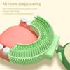 ISAKEN Baby U-Shaped Toothbrush, Whole Mouth Teeth Brush Soft Silicone Toothbrush, Manual Toothbrushes All-Round Cleaning Oral Teeth Care for Kids Toddlers 2-6 Years (Green-Avocado) view 2