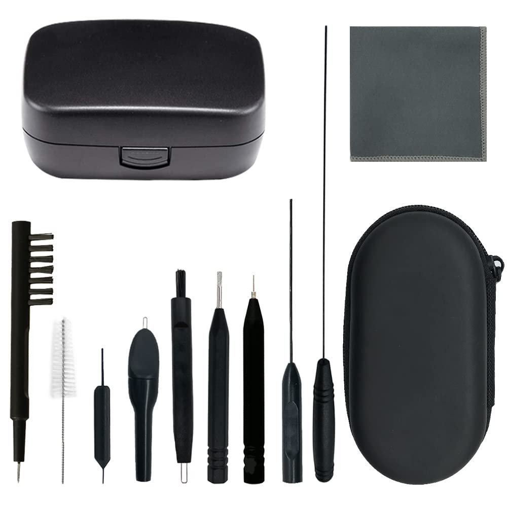 12 Pieces Hearing aid Cleaning Kits, Hearing Amplifier Brush Tools with Wax Loop and Magnet Suitable for Earbuds,Headphones,Airpods Cleaner Brush Kits with Storage case
