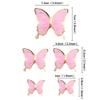 Blumomon 30Pcs Pink Gold Edge Mixed Size Lively 3D Swllowtail Butterfly Cupcake Topper for Girls Women's Happy Birthday Wedding Party Cake Wall Party Food Decorations view 2